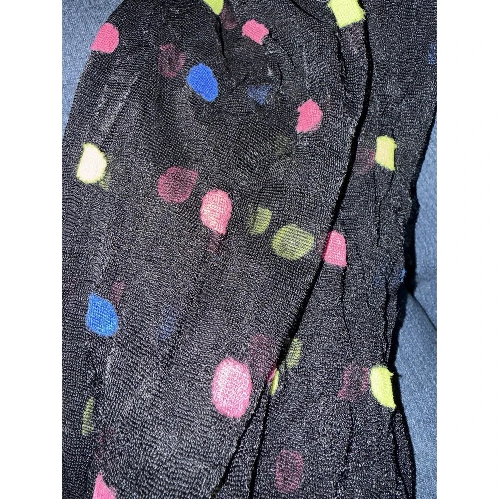 Snag Sprinkles Tights Size E Black Multicolor Polka Dot Whimsigoth Dopamine